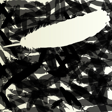 Feathers background vintage retro illustration conceptのイラスト素材