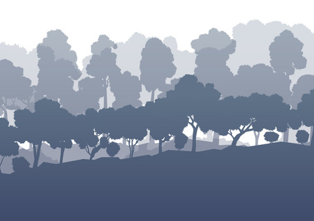 Forest trees abstract vector background landscapeのイラスト素材