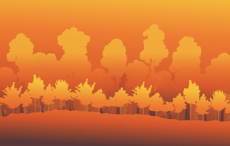 Forest trees abstract vector background landscapeのイラスト素材