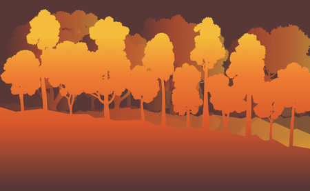 Forest trees abstract vector background landscapeのイラスト素材