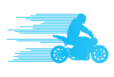 Motorbike rider vector background trick stunt illustration concept made of stripesのイラスト素材