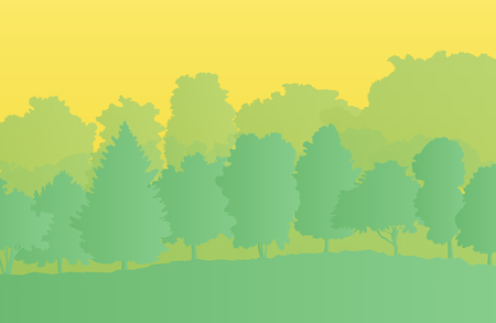 Forest trees abstract vector background landscapeのイラスト素材