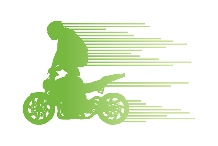 Motorbike rider vector background trick stunt illustration concept made of stripesのイラスト素材