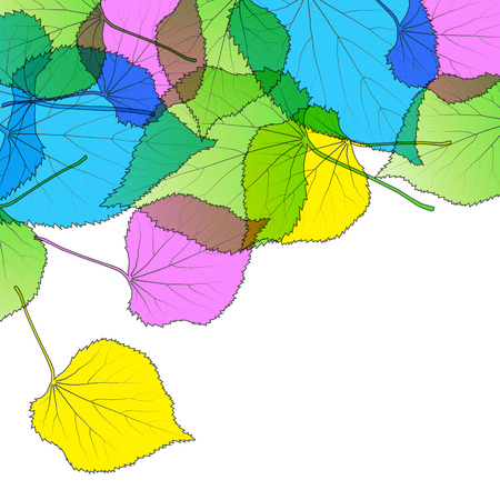 Leaves autumn colorful modern background vector abstract illustration card with white copy spaceのイラスト素材
