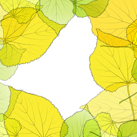 Leaves autumn background vector abstract illustration card with white copy spaceのイラスト素材