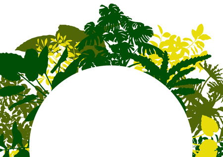 Wild plants detailed silhouettes background vector banner designのイラスト素材