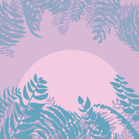 Forest jungle foliage leaves background with sunset vectorのイラスト素材