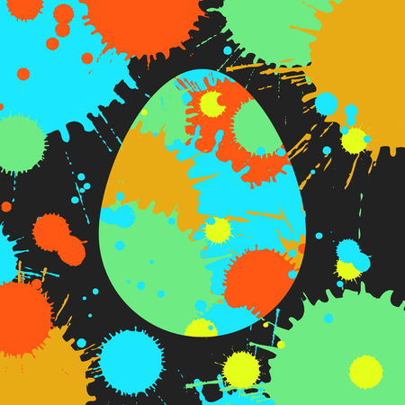 Easter egg concept illustration abstract spring color paint splashes mosaic background vectorのイラスト素材