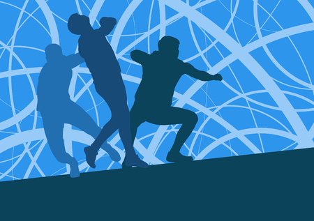 Shot put athlete track and field athletics vector background concept abstract background with man in motion different positionsのイラスト素材