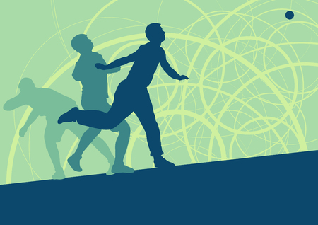 Shot put athlete track and field athletics vector background concept abstract background with man in motion different positionsのイラスト素材