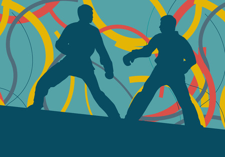 Taekwondo fight man vector abstract backgroundのイラスト素材