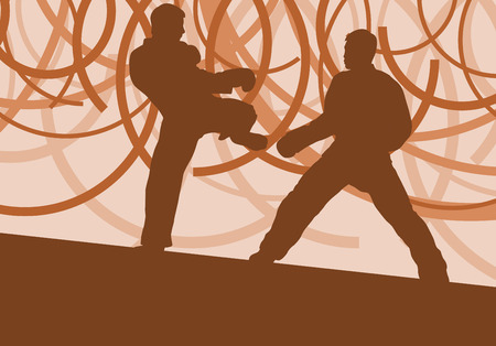Taekwondo fight man vector abstract backgroundのイラスト素材