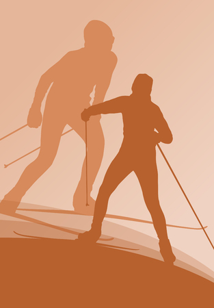 Skiing athlete competition vector abstract background conceptのイラスト素材