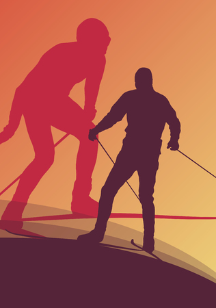 Skiing athlete competition vector abstract background conceptのイラスト素材