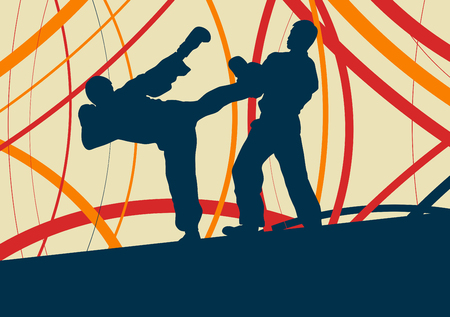 Taekwondo fight man vector abstract backgroundのイラスト素材