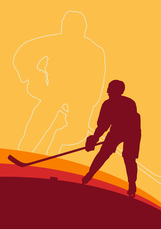 Hockey player vector abstract background winner concept posterのイラスト素材