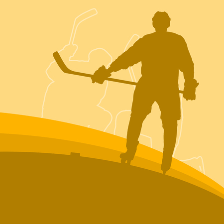 Hockey player vector abstract background winner concept posterのイラスト素材