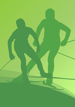 Skiing athlete competition vector abstract background conceptのイラスト素材