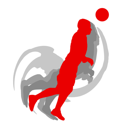 Soccer player man isolated on white background vector motion conceptのイラスト素材
