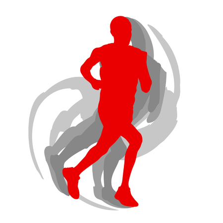 Man runner motion isolated vector background concept on whiteのイラスト素材
