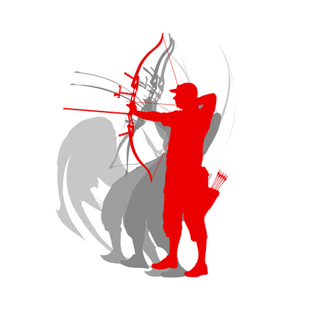 Man archery sport vector backgroundのイラスト素材