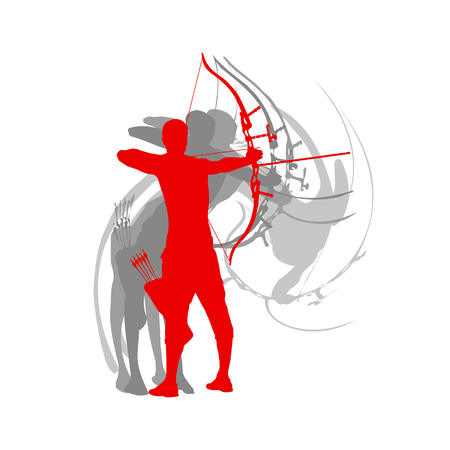 Man archery sport vector backgroundのイラスト素材