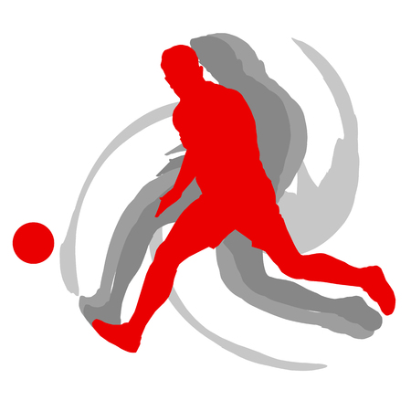 Soccer player man isolated on white background vector motion conceptのイラスト素材
