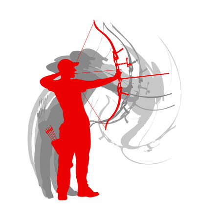 Man archery sport vector backgroundのイラスト素材
