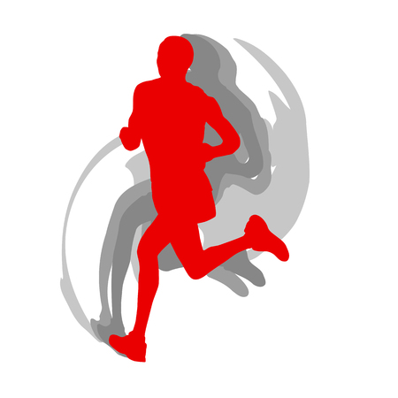 Man runner motion isolated vector background concept on whiteのイラスト素材