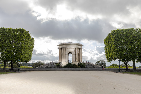 Parc Promenade du Peyrou with view on main basin Peyrouの写真素材