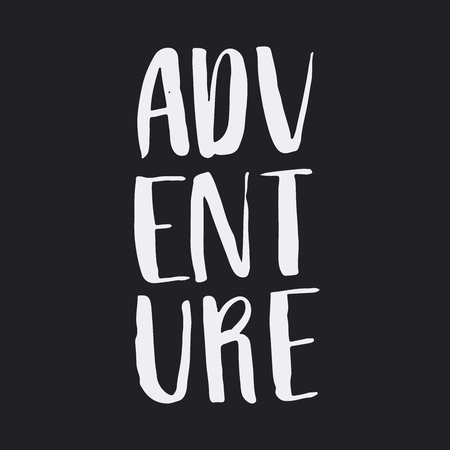 Adventure. Modern brush calligraphy. ink lettering. elements. Modern brush calligraphy. Isolated on white background. lettering element for your design.のイラスト素材