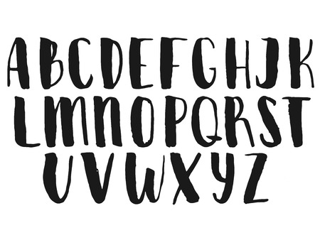 alphabet.  calligraphy letters. Letters of the alphabet written with a brush. Ink illustration. Modern calligraphy. calligraphy font.のイラスト素材