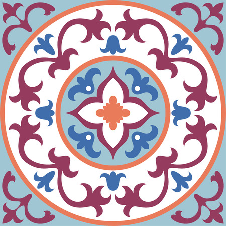 Set with Beautiful ornamental tile background. Vector illustration great for patterns, vintage design, and wallpaper.のイラスト素材