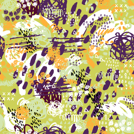 Vector Seamless Pattern . Seamless Pattern with Grunge Elements, Wedding, anniversary, birthday, Valentin's day, party invitations. Vector. Isolated.のイラスト素材