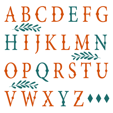 Set of western style label font. Ideal for graphic and web design, label making, titles, signboards, posters and bannersのイラスト素材
