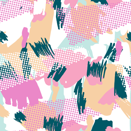 Vector Seamless Pattern . Seamless Pattern with Grunge Elements, Wedding, anniversary, birthday, Valentin's day, party invitations. Vector. Isolated.のイラスト素材