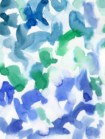 Surreal blue gradient watercolor paint wash on paper. Abstract paint background for image editing and designの写真素材