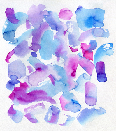 Abstract colorful brushstrokes watercolor background. Can be used for print: bags, t-shirts, home decor, posters, cards, and for web: banners, blogs, advertisement.の写真素材