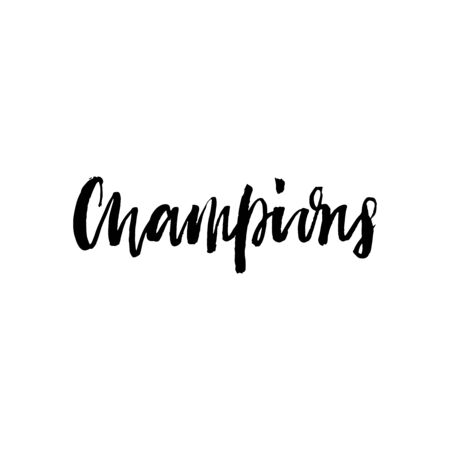 Hand lettering champion card. Ink illustration. Modern brush calligraphy. Hand drawn calligraphy element for your design.のイラスト素材