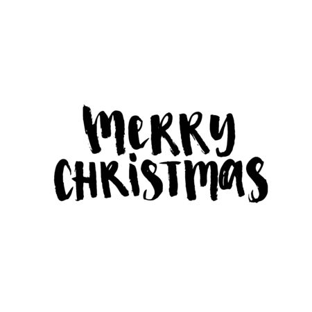 Merry Christmas vector text Calligraphic Lettering design card template. Creative typography for Holiday Greeting Gift Poster.のイラスト素材