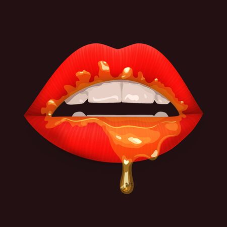 Honey dripping lipsのイラスト素材