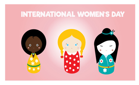 International women's day cardのイラスト素材
