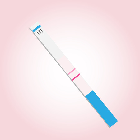 Positive pregnancy test on pink background vector illustrationのイラスト素材