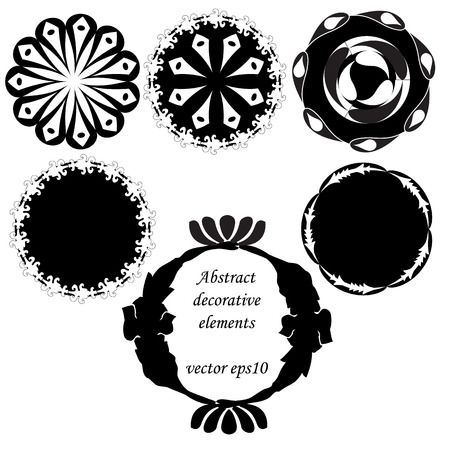 Abstract design elements. Frames in black and white.のイラスト素材