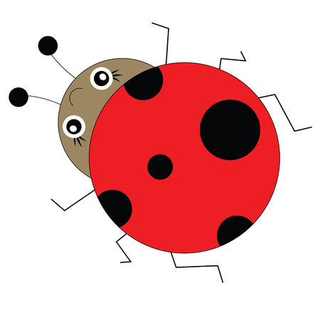 Colorful ladybug character in children cartoon style. Vector illustrationのイラスト素材
