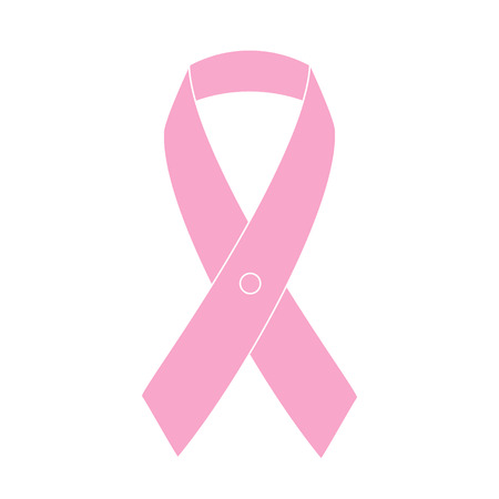 Breast cancer awareness month vector illustration. Isolated pink ribbon symbol for stickers, banners and other designのイラスト素材