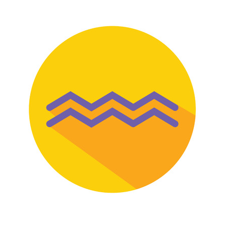 Aquarius. Classic Astrological Zodiac Sign. Vector icon in Flat Style with Long Shadow. Design element for applications, web and other businessのイラスト素材