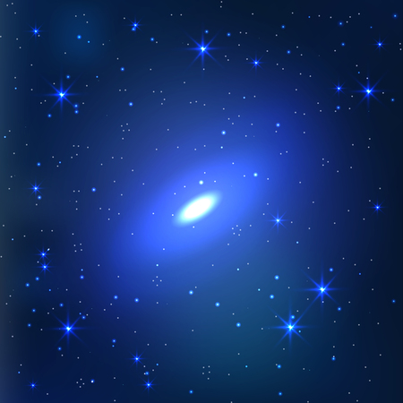Space galaxy vector background with stars and nebula. Realistic vector illustration.のイラスト素材