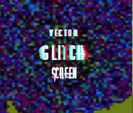 Abstract background with glitch screen effect. Vector illustrationのイラスト素材