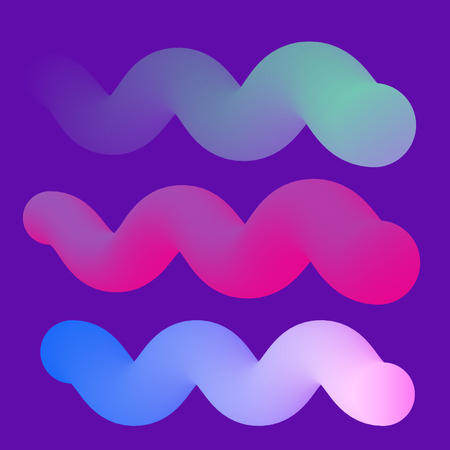 Modern gradient wavy shapes. Elements for trendy designのイラスト素材